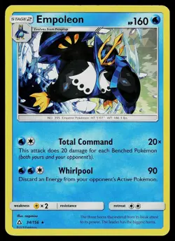 Pokemon Card Ultra Prism Empoleon 34/156 Rare - Image 1