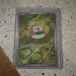 Pokemon Rowlet Holo Grass Basic 80 HP 30 Attack 090/088 POB TCG Card - Image 1