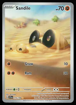 Sandile 216/198 Holo Illustration Rare Scarlet & Violet Base Set Pokemon Card - Image 1