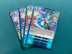 Blue Memory Boost! P-036 Playset Resurgence Booster RB1 Digimon Card Game x4 - Image 1