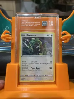 *Tag 10* Rayquaza SWSH029 Rebel Clash Black Star Promo Holo Card - Image 1