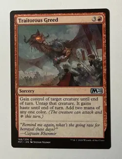 Traitorous Greed - Core Set 2021 M21 - LP - Uncommon - Sorcery MTG - Image 1