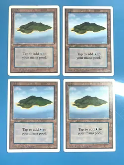 Unlimited ISLAND artwork B basic land x4 mtg played see pics I Combine Ship - Image 1
