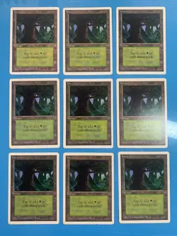 Unlimited FOREST artwork C basic land x9 mtg played see pics I Combine Ship - Image 1
