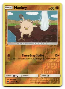 Mankey NM Crimson Invasion 50/111 Pokemon TCG Reverse Holo - Image 1