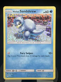 Pokemon TCG Alolan Sandshrew 4/12 McDonald's Collection 2019 Promo LP - Image 1