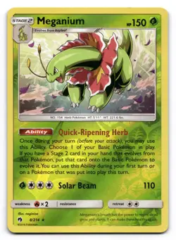 Meganium LP Lost Thunder 8/214 Pokemon TCG Reverse Holo - Image 1