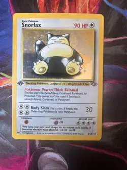 1999 Pokemon Jungle 1st Edition Holo Snorlax 11/64 - Image 1