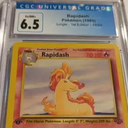 CGC 6.5 Rapidash 1st Edition 44/64 Jungle WOTC Pokemon 1999 - Image 1