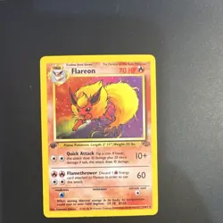 Pokemon TCG Flareon 1st Edition Jungle Holo Rare 3/64 70 HP 1999 Wizards - Image 1