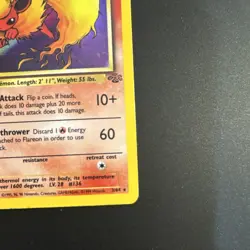 Pokemon TCG Flareon 1st Edition Jungle Holo Rare 3/64 70 HP 1999 Wizards - Image 4