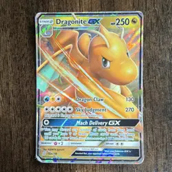 Pokemon Dragonite GX 152/236 Sm-Unified Minds Ultra Rare Full Art Holo 250 HP - Image 1