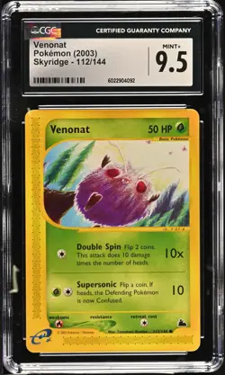 CGC 9.5 MINT + Venonat 112/144 Skyridge 2003 E-Reader WOTC Pokemon Komiya - Image 1