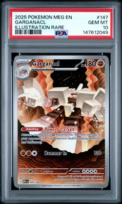 POKEMON MEG EN-MEGA EVOLUTION #147 GARGANACL ILLUSTRATION RARE IR PSA 10 - Image 3