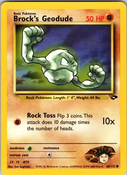Brock's Geodude 068/132 Gym Challenge Pokemon NM Unlimited - Image 1