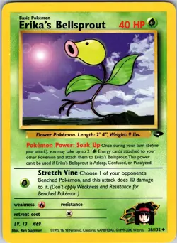 Erika's Bellsprout 038/132 Gym Challenge Pokemon NM Unlimited - Image 1
