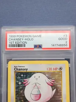 WOTC Pokemon TCG Chansey Shadowless Holo Base Set 3/102 PSA 1 1st Edition - Image 3