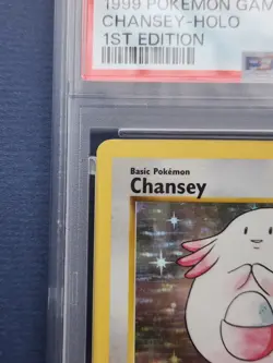 WOTC Pokemon TCG Chansey Shadowless Holo Base Set 3/102 PSA 1 1st Edition - Image 4