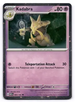 Kadabra LP Pokemon 151 Promo 064/165 Cosmos Holo Scarlet & Violet 151 - Image 1