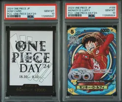 SET 2 PSA 10 GEM JAPANESE 2024 ONE PIECE LUFFY PCC ONE PIECE DAY'24 - Image 1