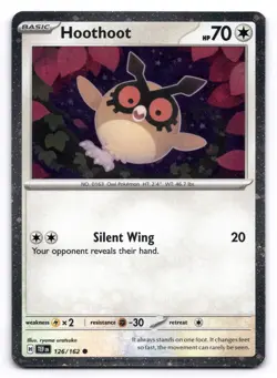 Hoothoot Noctowl NM Cosmos Holo Temporal Forces 126 127/162 Pokemon TCG Holo - Image 2