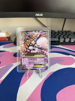 Pokemon M Mega Mewtwo EX Ultra Rare Holo TCG Card 64/162 XY Breakthrough - Image 1