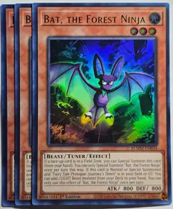 Yugioh x3 Bat, The Forest Ninja BLMM-EN034 Ulra Rare 1st Edition - Image 1