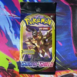 Pokemon TCG Sword & Shield ZAMAZENTA 3 card Booster Pack - Image 1
