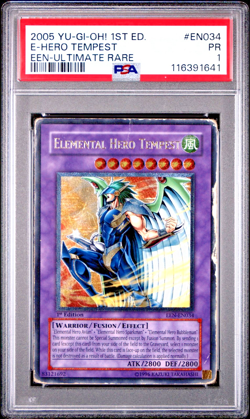 PSA 1 1ST EDITION ULTIMATE Elemental Hero Shining Hero Tempest EEN-EN034 YUGIOH - Image 1