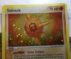 Solrock 13/100 Holo Rare EX Sandstorm W Reader Pokemon Card w/ Swirl - Image 1