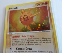 Solrock 13/100 Holo Rare EX Sandstorm W Reader Pokemon Card w/ Swirl - Image 5