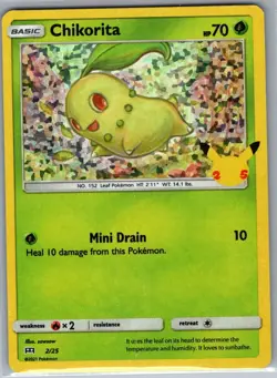 Chikorita - 2/25 Holo McDonald's 25th Anniversary Promos - Pokemon Card - NM - Image 1