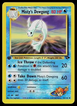 Pokemon Card - Misty's Dewgong Gym Challenge 54/132 Uncommon 1st Edition - Image 1