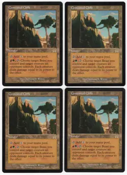 Contested Cliffs x4 4x 2002 Onslaught PLAYSET Colorless Rare Land MTG SP-NM AZ6 - Image 1