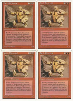 MTG Earth Elemental x4 4th Fourth Edition Uncommon LP Playset - Image 1