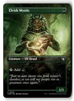 Elvish Mystic (Borderless) 648 Common Commander Masters Magic: The Gathering - Image 1