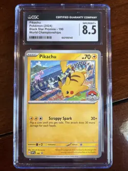 Pokemon Black Star Promo World Championship Pikachu 190 CGC 8.5 SVP-EN - Image 1
