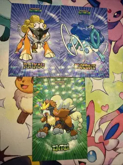 3 Cracked Ice Holo Entei Raikou Suicune Non-TCG Pokemon Cards Database - Image 1