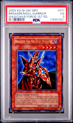 PSA 3 1ST EDITION Breaker the Magical Warrior MFC-071 Ultra Rare YUGIOH - Image 1