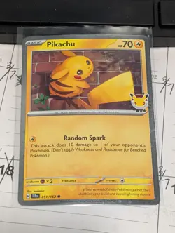 Pikachu 051/162 Pokemon Day 2026 Promo (Stamped Cosmo Holo) With 2 Swirls 🍥 - Image 1