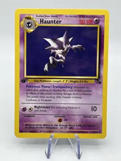 Pokemon TCG 1st Edition Haunter 21/62 Fossil Set Non Holo Rare 1999 WOTC VTG NM - Image 1