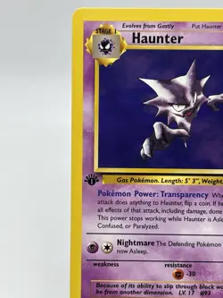 Pokemon TCG 1st Edition Haunter 21/62 Fossil Set Non Holo Rare 1999 WOTC VTG NM - Image 2