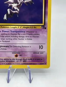 Pokemon TCG 1st Edition Haunter 21/62 Fossil Set Non Holo Rare 1999 WOTC VTG NM - Image 4