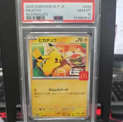 2025 POKEMON JPN M-P PROMO MCDONALD'S #020 PIKACHU PSA 10 - Image 1