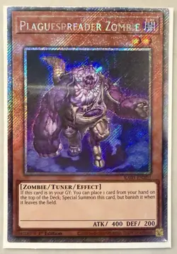 Yugioh Plaguespreader Zombie RA03-EN207 Platinum Secret Rare 1st Ed NM - Image 1