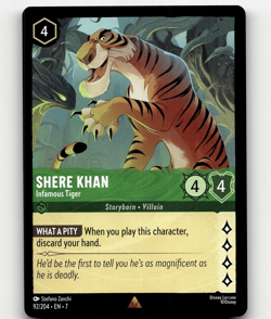 Disney Lorcana Shere Khan - Infamous Tiger 92/204 - Archazia's Island - Image 1