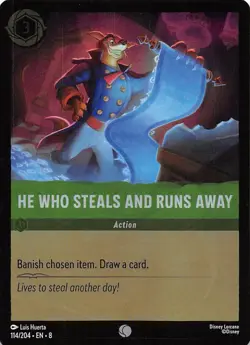 He Who Steals And Runs Away Foil 114/204 Reign of Jafar Disney Lorcana - Image 1