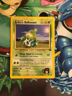 2000 Erika's Bulbasaur 39/132 Gym Challenge Non Holo Vintage Pokemon Card WOTC - Image 1