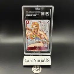 TAG GEM MINT 10 (988) Nami Parallel OP01-016 R 25th Edition ONE PIECE Card 354 - Image 1