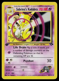 Pokemon Card - Sabrina's Kadabra Gym Challenge 58/132 Uncommon 1st Edition - Image 1